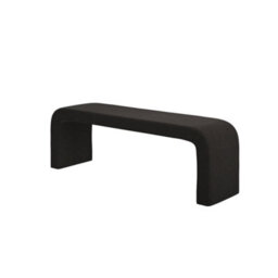 Wyld Haus Palermo Minimalist Curved Black Boucle Upholstered Bench - thumbnail 2
