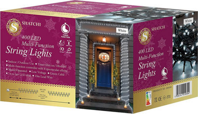 Shatchi 400 Cool White Leds Multifunction Timer Outdoor String Fairy Lights 40M - image 1