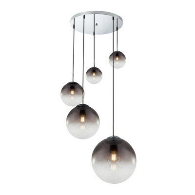 Luminosa Lighting Luminosa Varus Cluster Pendant Ceiling Light Chrome Glass Shade 3X E27 - image 1