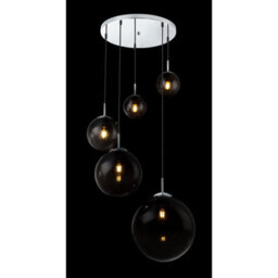 Luminosa Lighting Luminosa Varus Cluster Pendant Ceiling Light Chrome Glass Shade 3X E27 - thumbnail 5