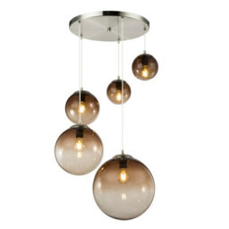 Luminosa Lighting Luminosa Varus Cluster Pendant Ceiling Light Chrome Glass Shade 3X E27 - thumbnail 3