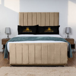 UKBEDFURNITURE Hampton Beige Plush Divan Bed With 2 Foot End Drawers & 26 Inch Headboard - thumbnail 2