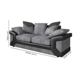 Sliding Wardrobes 4 u LTD Delnum Fabric 3+2 And Corner Seated Sofa Set In 2 Colors - Grey 3+2 - thumbnail 2