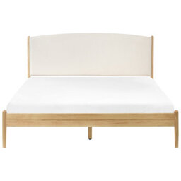 Beliani Bed Pine Wood Clairac 160 X 200 Cm (Eu King Size) Light Brown - thumbnail 4