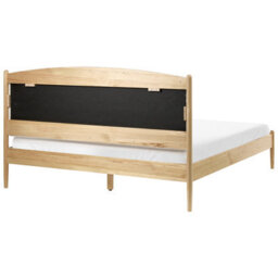 Beliani Bed Pine Wood Clairac 160 X 200 Cm (Eu King Size) Light Brown - thumbnail 5