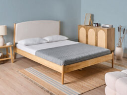Beliani Bed Pine Wood Clairac 160 X 200 Cm (Eu King Size) Light Brown - thumbnail 2