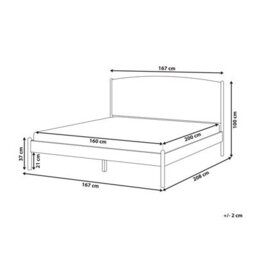 Beliani Bed Pine Wood Clairac 160 X 200 Cm (Eu King Size) Light Brown - thumbnail 3
