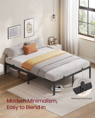 LEDREM Double Metal Bed Frame, 135 X 190 Cm, Under-Bed Space, Modern Style, For Guest Room, Easy Assembly - image 1