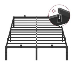 LEDREM Double Metal Bed Frame, 135 X 190 Cm, Under-Bed Space, Modern Style, For Guest Room, Easy Assembly - thumbnail 2