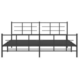 Berkfield Metal Bed Frame Without Mattress With Footboard Black 193X203Cm - thumbnail 5
