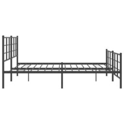 Berkfield Metal Bed Frame Without Mattress With Footboard Black 193X203Cm - thumbnail 6