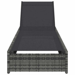 Berkfield Sun Lounger Grey 60X200X27 Cm Poly Rattan - thumbnail 4