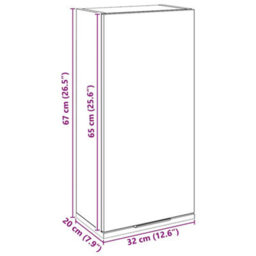 Vidaxl Wall-Mounted Bathroom Cabinet Artisan Oak 32X20X67 Cm - thumbnail 3