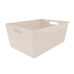 Simpa 6Pc 11L Taupe Plastic Storage Basket Studio Organiser Trays With Handles - thumbnail 2