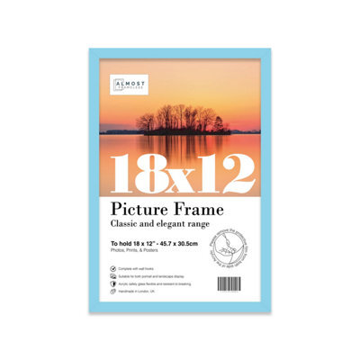 18X12 Light Blue Picture Frame (45.7 X 30.5Cm) Poster, Photo, Artwork, Gallery Wall Or Print - image 1