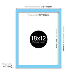 18X12 Light Blue Picture Frame (45.7 X 30.5Cm) Poster, Photo, Artwork, Gallery Wall Or Print - thumbnail 3