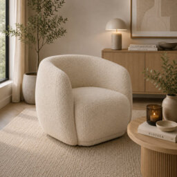 Where Saints Go Ltd Armchair George Cotton Cream Sherpa Fabric Tub Frame 66Cm By Where Saints Go - thumbnail 1