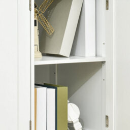 Wyld Haus Totoro White Sideboard With Natural Rubberwood Top, 3 Doors, 3 Drawers, 3 Shelves - 101W X 40D X 85H Cm - thumbnail 8