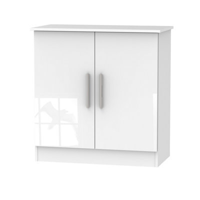 Trent 2 Door Cabinet In White Gloss (Ready Assembled)