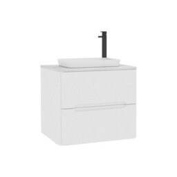 Royal Bathrooms Venice 600mm Gloss White Wall Mounted Bathroom Countertop Vanity Unit 2 Drawer With Qubix Basin - thumbnail 7