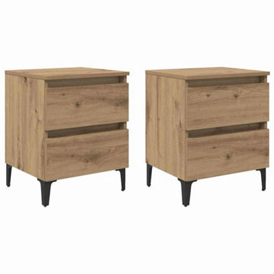Berkfield Modern Bed Cabinets 2 Pcs Artisan Oak 40X35X50 Cm Engineered Wood - image 1