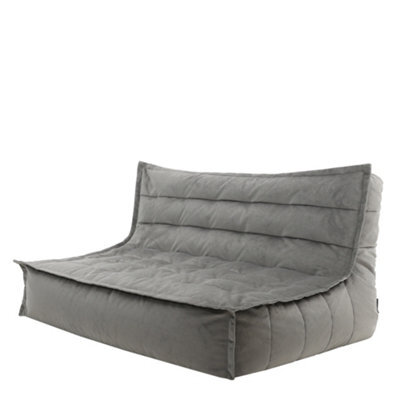 icon Kota Velvet Xl Bean Bag Sofa Grey Bean Bag Chair - image 1