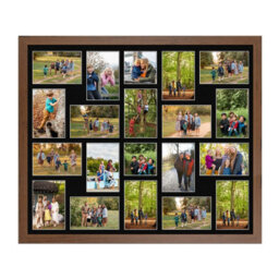 AK Frames 80X70Cm Walnut Modern Multi Photo Frame With Black Mount - Holds 20 Apertures (18X) 6X4, (2X) 4X4 Photos - thumbnail 1
