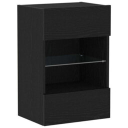 Berkfield Led Tv Cabinet 2 Pcs Black Oak 40X30X60,5Cm Cm Engineered Wood - thumbnail 6