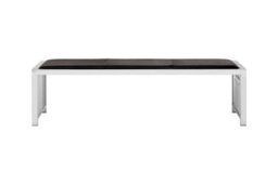 Orsina Sleek Black Leather Bench, Contemporary Design Garden Bench For Outdoor, Leather Upholstered Dining Bench - thumbnail 1