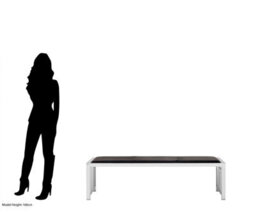 Orsina Sleek Black Leather Bench, Contemporary Design Garden Bench For Outdoor, Leather Upholstered Dining Bench - thumbnail 5