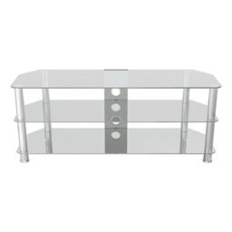 "Avf Classic 1.25M Glass Corner Tv Stand With Cable Management For Tvs Up To 60"" - Clear & Chrome" - thumbnail 2