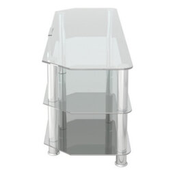 "Avf Classic 1.25M Glass Corner Tv Stand With Cable Management For Tvs Up To 60"" - Clear & Chrome" - thumbnail 3