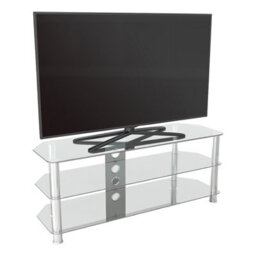 "Avf Classic 1.25M Glass Corner Tv Stand With Cable Management For Tvs Up To 60"" - Clear & Chrome" - thumbnail 4