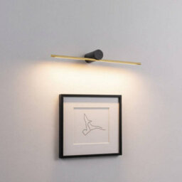 Ultra Beam Lighting Ultrabeam Picture Wall Light Fitting Black And Gold Finish 8 Watt Warm White Led 600mm Wide - thumbnail 1