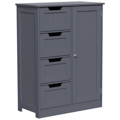 Hayle Matt Grey Freestanding Single Bathroom Drawer Cabinet (H) 810mm (W) 600mm - image 1