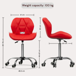Lassic Vida Designs Geo Red Office Swivel Chair Ukfr Pu Faux Leather - thumbnail 2