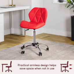 Lassic Vida Designs Geo Red Office Swivel Chair Ukfr Pu Faux Leather - thumbnail 6