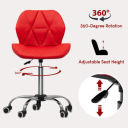 Lassic Vida Designs Geo Red Office Swivel Chair Ukfr Pu Faux Leather - thumbnail 4
