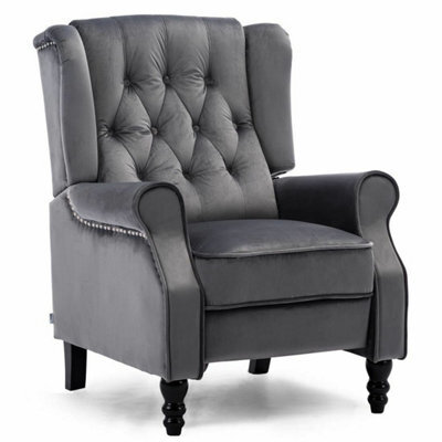 Eco Living Belgrave Luxury Pushback Recliner Armchair Grey