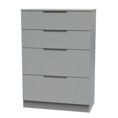 Messina Ready Assembled Matt Grey No Effect 4 Drawer Deep Chest (H)1067mm (W)740mm (D)390mm - image 1