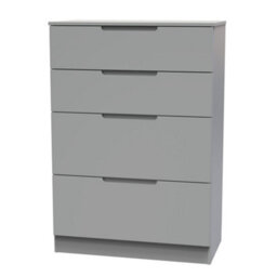 Messina Ready Assembled Matt Grey No Effect 4 Drawer Deep Chest (H)1067mm (W)740mm (D)390mm - thumbnail 1