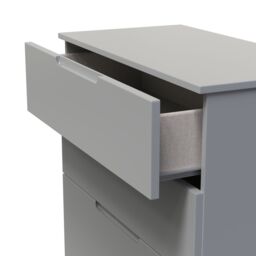 Messina Ready Assembled Matt Grey No Effect 4 Drawer Deep Chest (H)1067mm (W)740mm (D)390mm - thumbnail 3
