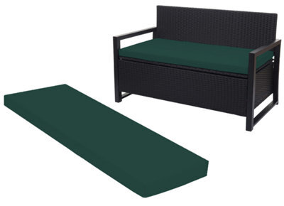 Crescent Waterproof Garden Bench Cushion Green 3 Seater Outdoor Patio Seat Pad - image 1