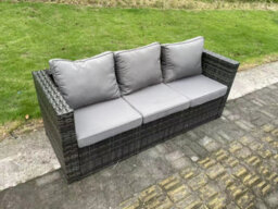 Fimous 7 Seater Wicker Pe Rattan Garden Dining Set Outdoor Furniture Sofa With Patio Dining Table Side Table - thumbnail 4