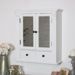 Melody Maison White Mirrored Bathroom Wall Cabinet - thumbnail 2