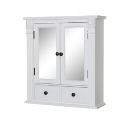 Melody Maison White Mirrored Bathroom Wall Cabinet - thumbnail 6