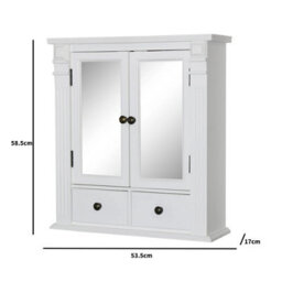 Melody Maison White Mirrored Bathroom Wall Cabinet - thumbnail 7