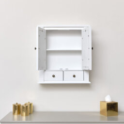 Melody Maison White Mirrored Bathroom Wall Cabinet - thumbnail 5