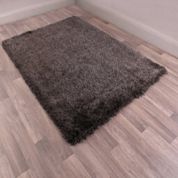 Charcoal Plain Shaggy Easy To Clean Rug For Dining Room Bed Room And Living Room-60Cm X 110Cm - thumbnail 1