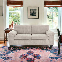 BlissFurniture Ltd Jumbo Cord Amalfi 3 Seater Sofa Stylish And Spacious Sofa For Modern Living Rooms Soft Cushions & Cozy Soft Cord Fabric In Cream - thumbnail 4